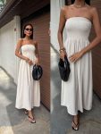 Women's Elegant Sexy Party & Formal Dress - Mustard Yellow Long Evening gown, Waist-Cinching Dress for Women, Formal Events & Parties, Summer Fashion, Offshoulder Neckline, Flowy Skirt Style