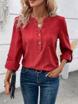 Stylish Solid Color Long-Sleeve Shirt for Women